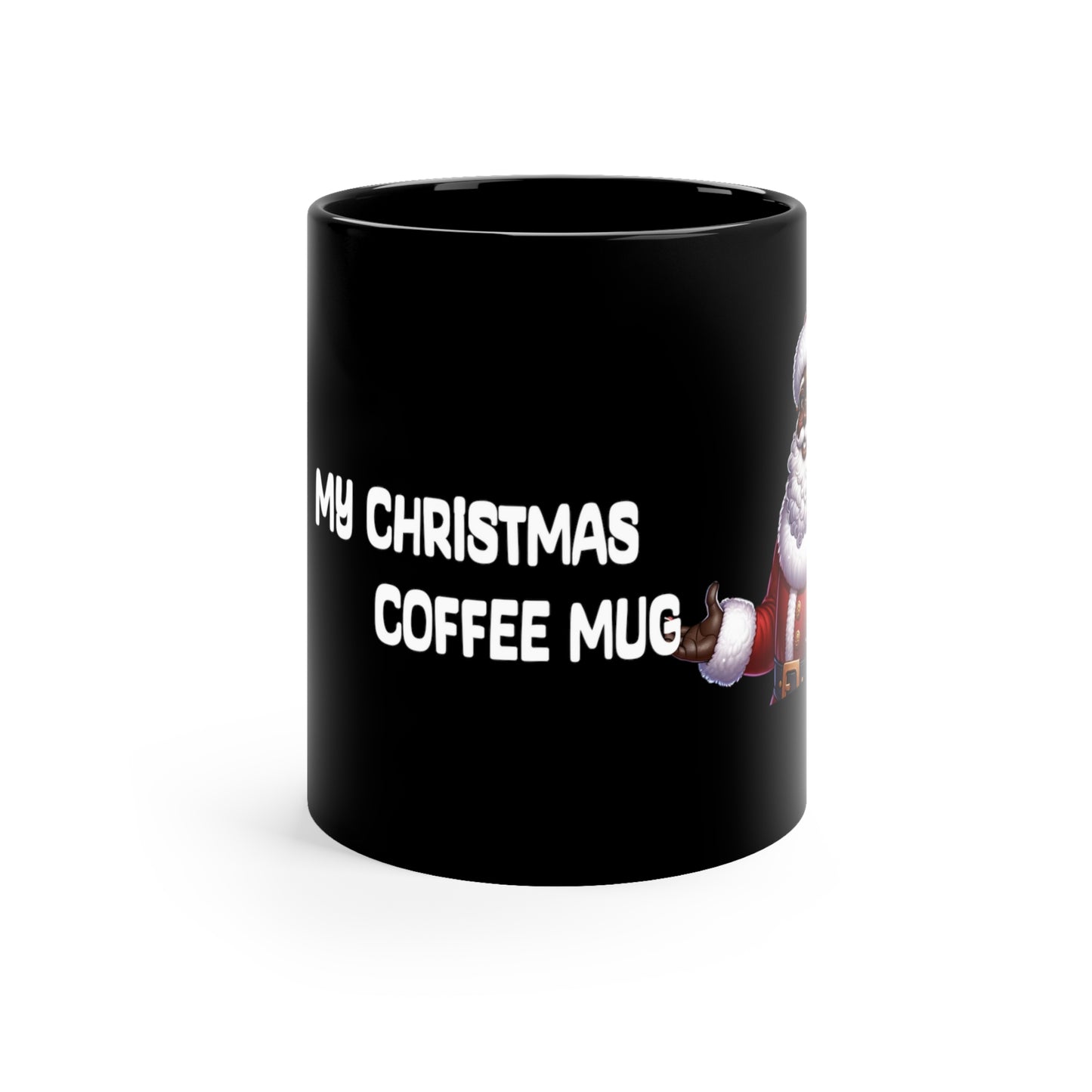 Festive Black Santa Christmas Mug - Cultural Celebration 11oz Black Mug