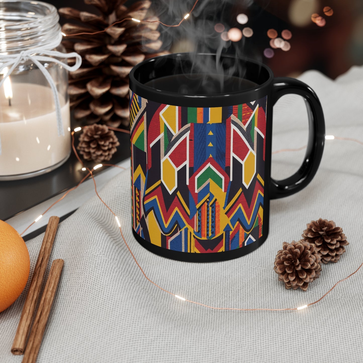 Kente Holiday Elegance - Cultural Christmas Mug Collection from Melanated Mugs & T-Shirts