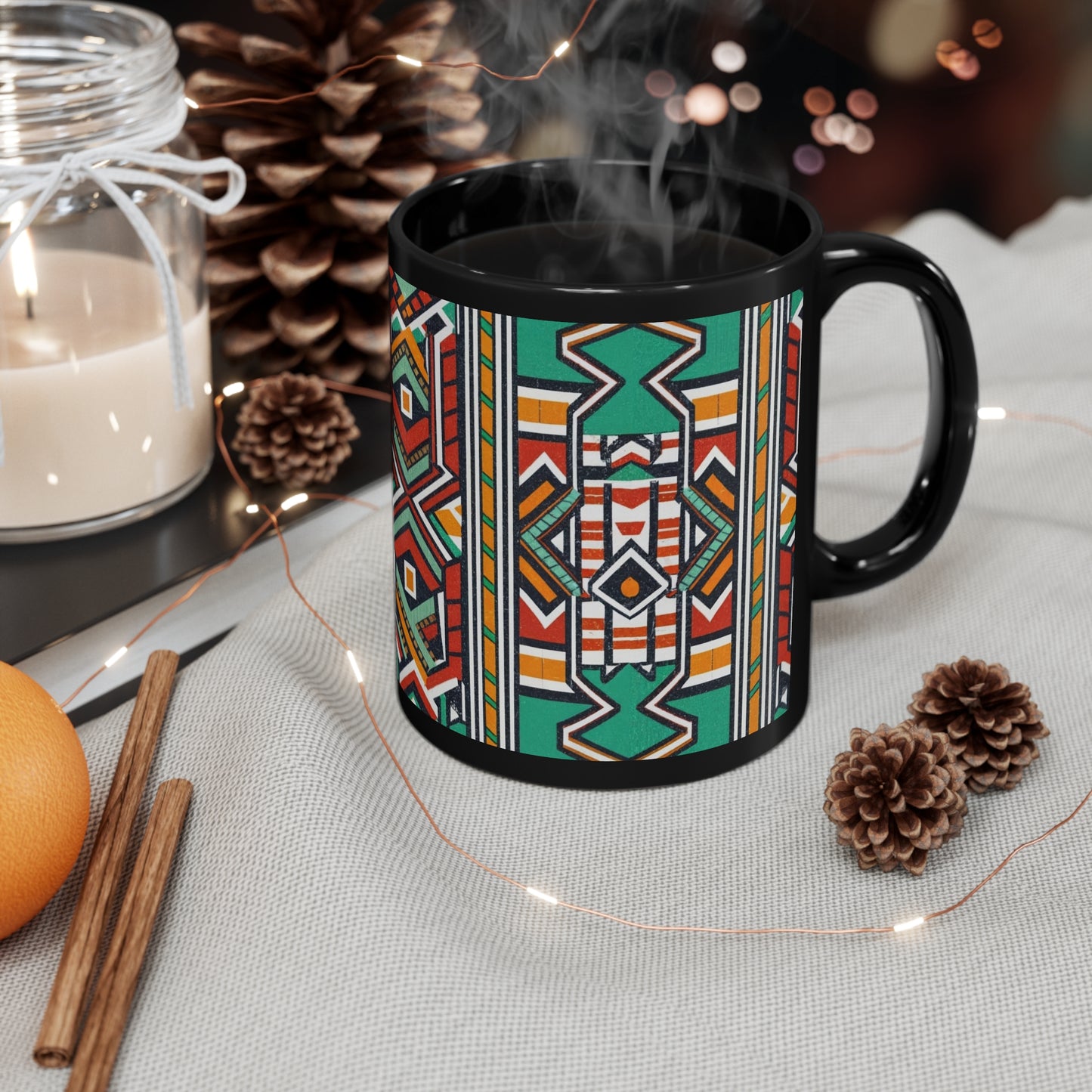 Kente Holiday Elegance - Cultural Christmas Mug Collection from Melanated Mugs & T-Shirts