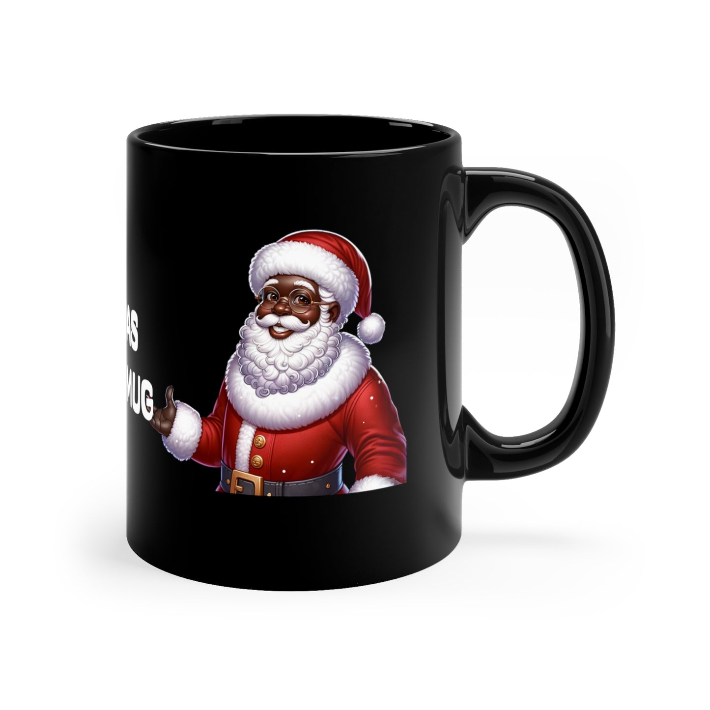 Festive Black Santa Christmas Mug - Cultural Celebration 11oz Black Mug
