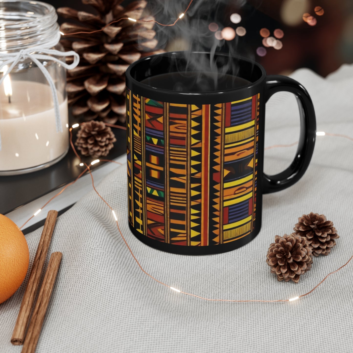 Kente Holiday Elegance - Cultural Christmas Mug Collection from Melanated Mugs & T-Shirts