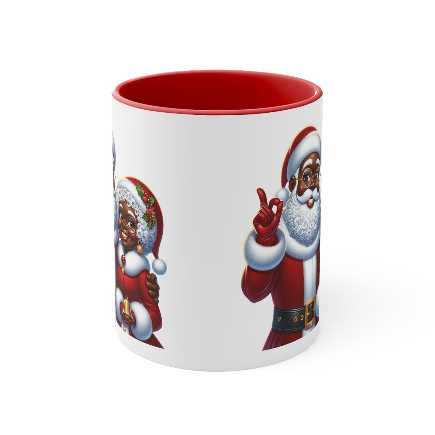 Cheerful Black Santa and Mrs. Claus Christmas Mug - Cultural Celebration 11oz Ceramic