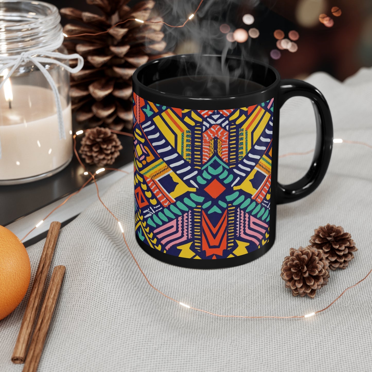 Kente Holiday Elegance - Cultural Christmas Mug Collection from Melanated Mugs & T-Shirts