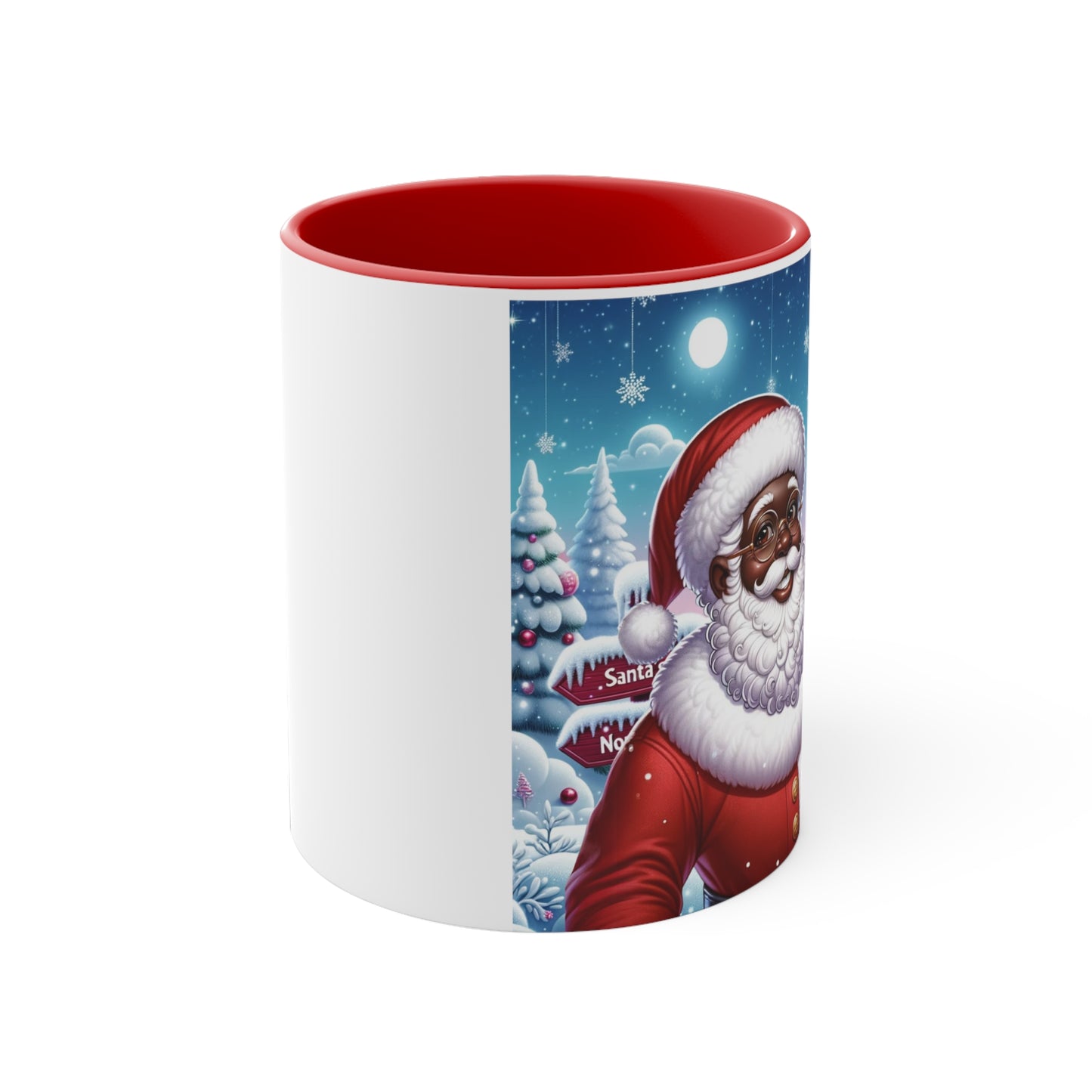 Enchanted Santa Night Sky Accent Mug - Cultural Christmas Cheer 11oz