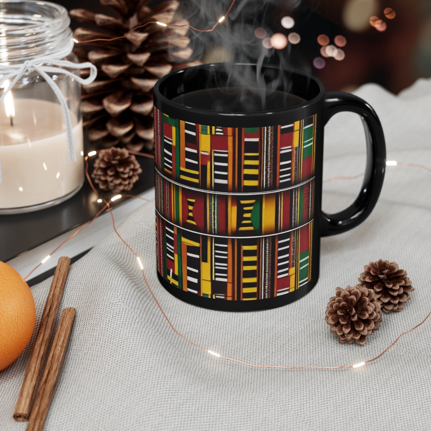 Kente Holiday Elegance - Cultural Christmas Mug Collection from Melanated Mugs & T-Shirts