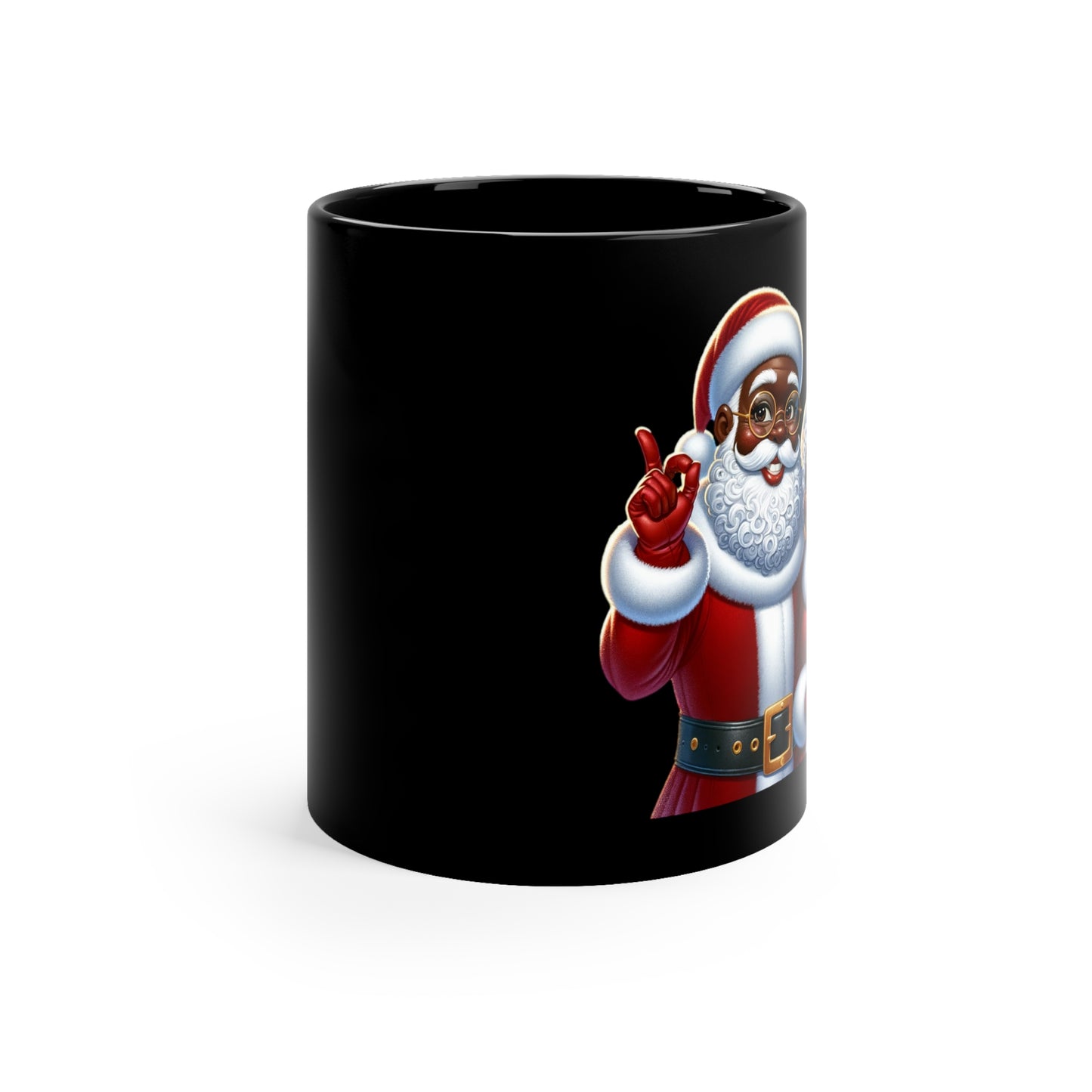 Joyful Black Santa and Mrs. Claus Christmas Mug - Cultural Celebration 11oz Ceramic