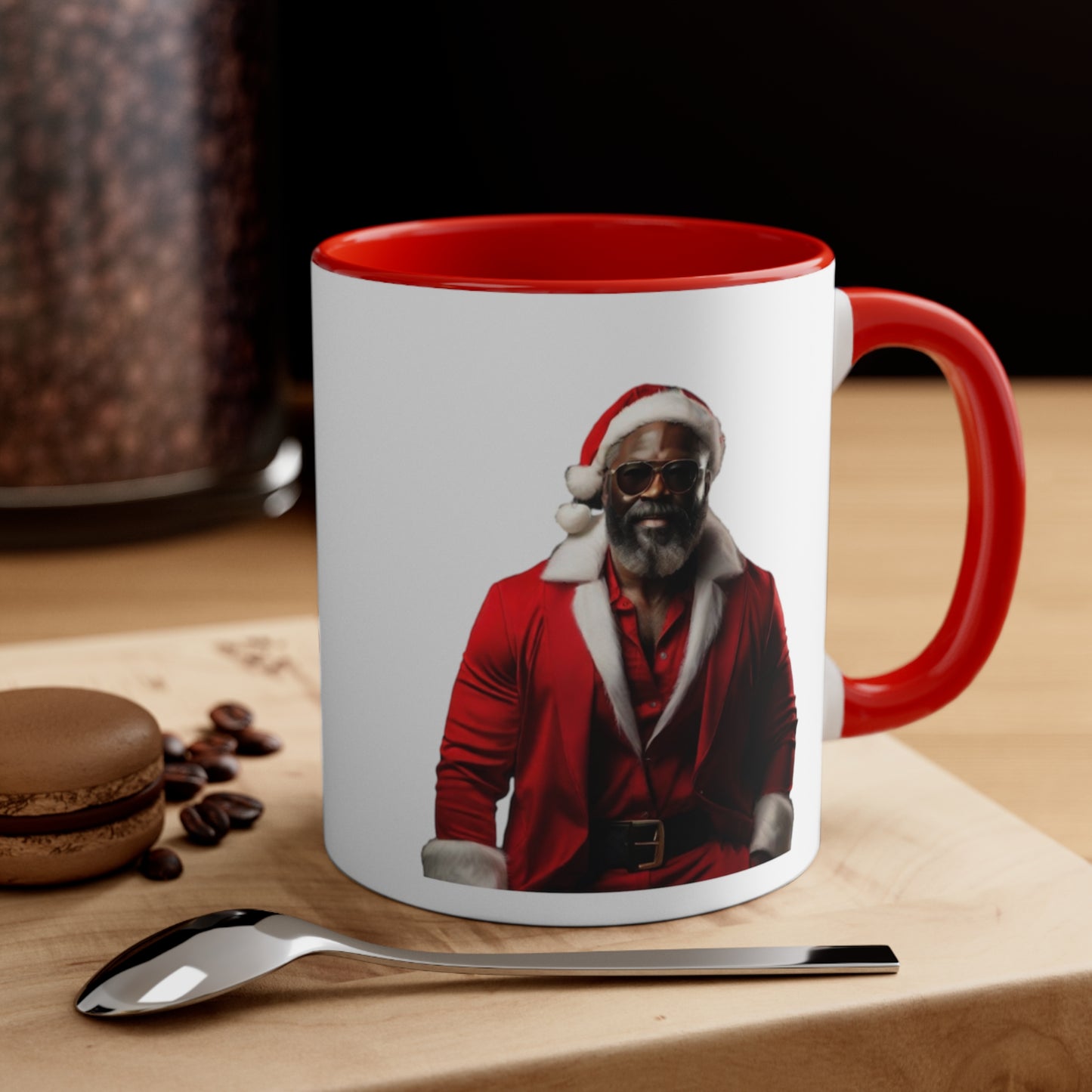Modern Santa Festive Red Handle Mug - Representation Matters Christmas 11oz