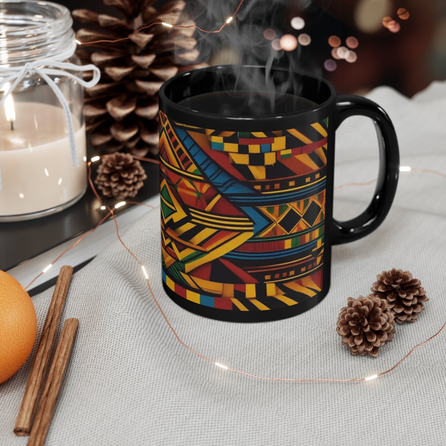 Kente Holiday Elegance - Cultural Christmas Mug Collection from Melanated Mugs & T-Shirts