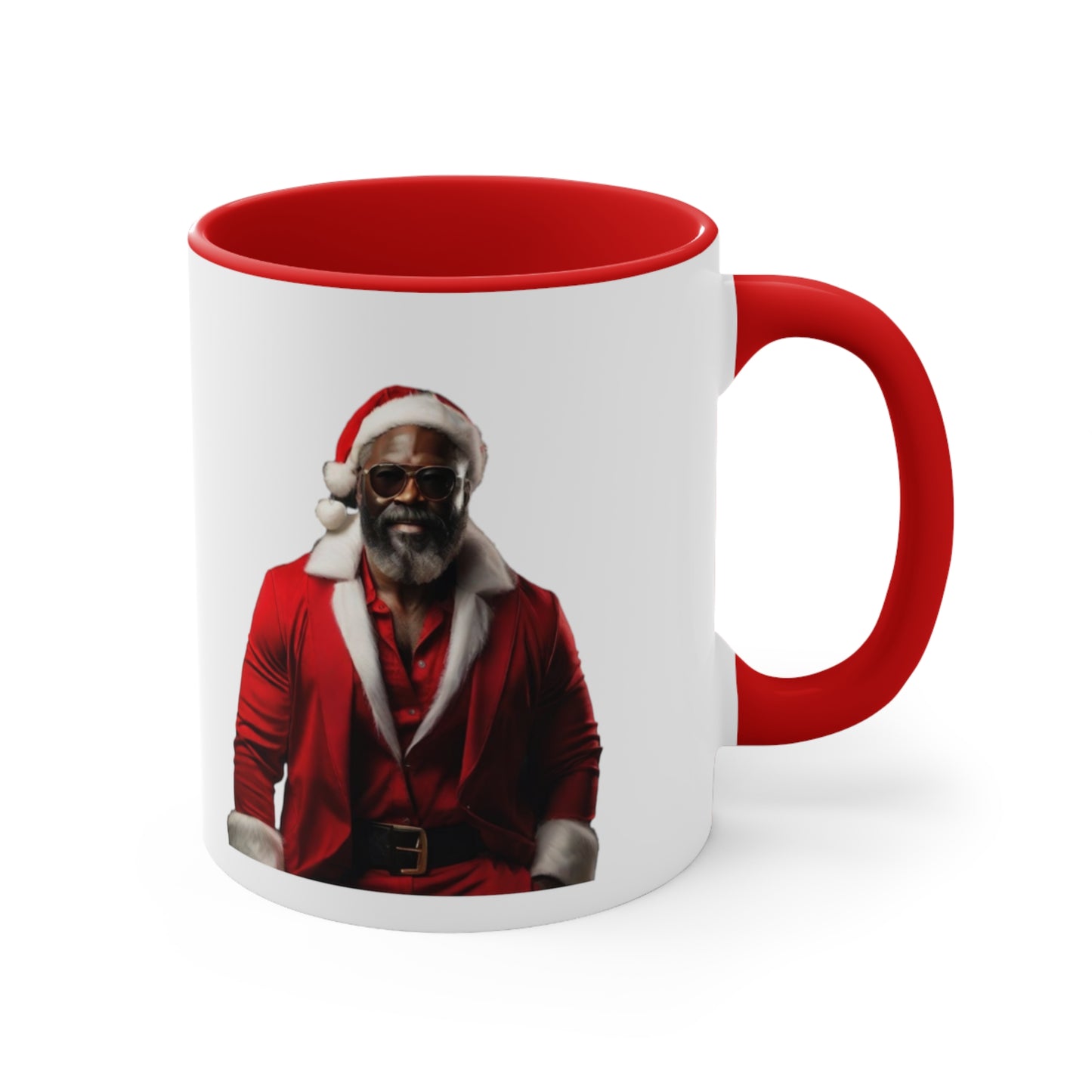 Modern Santa Festive Red Handle Mug - Representation Matters Christmas 11oz