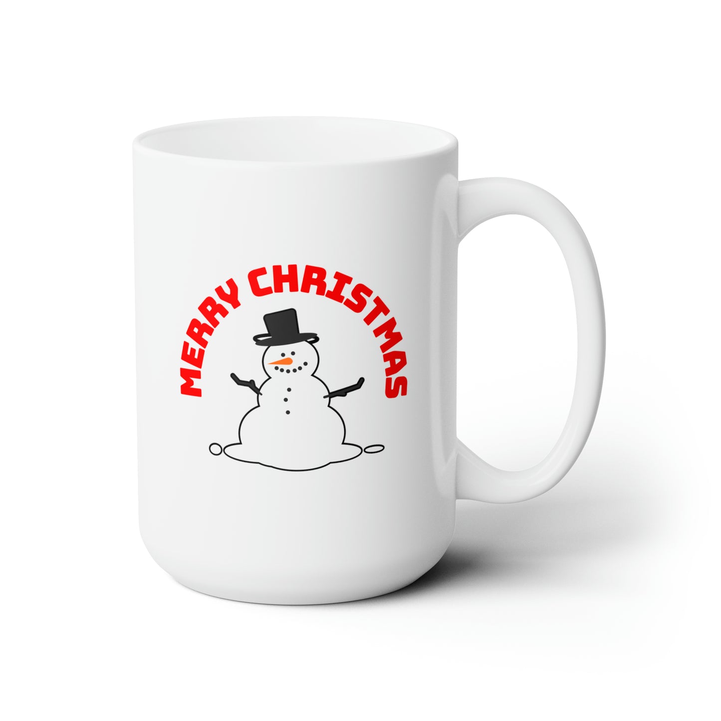 Classic Snowman Merry Christmas Mug - Festive Holiday 15oz Ceramic