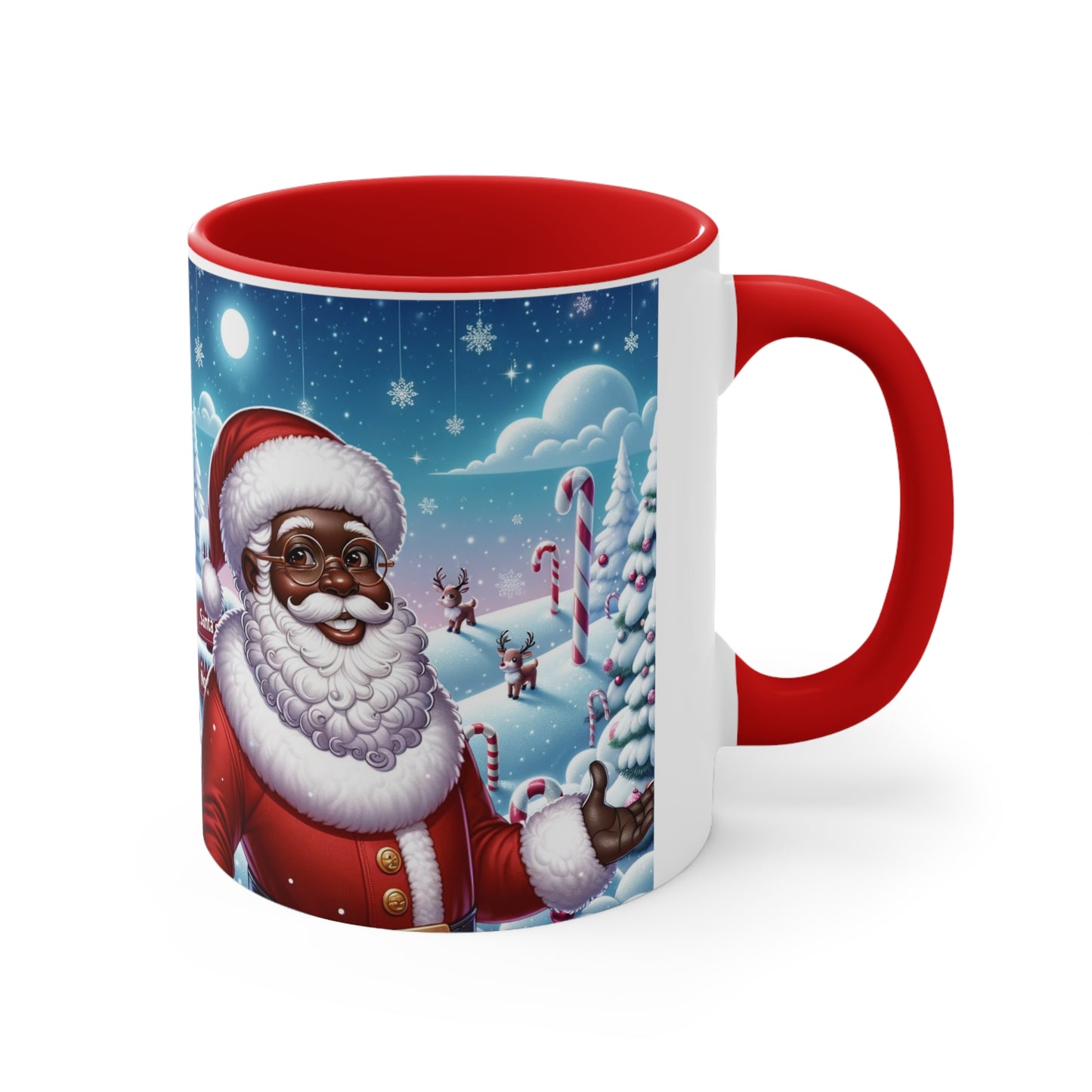 Enchanted Santa Night Sky Accent Mug - Cultural Christmas Cheer 11oz