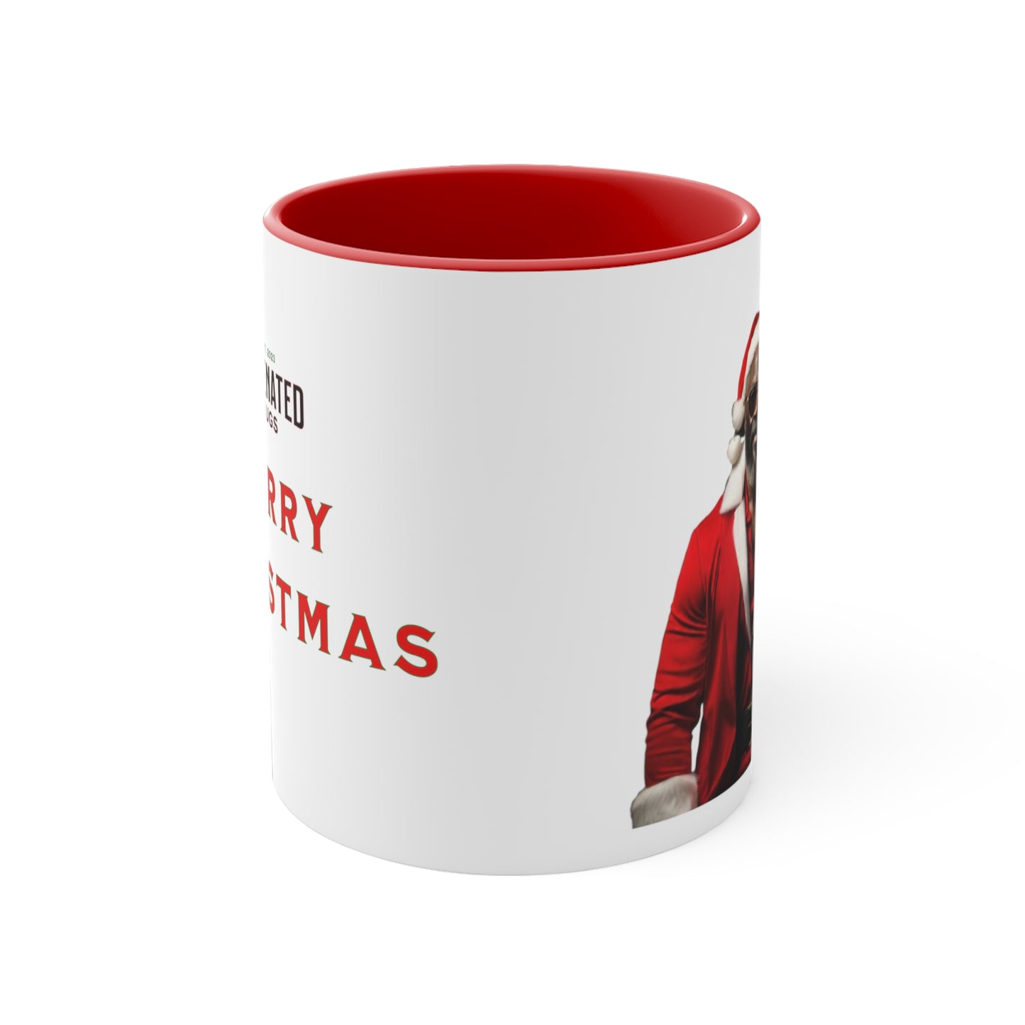 Modern Santa Festive Red Handle Mug - Representation Matters Christmas 11oz