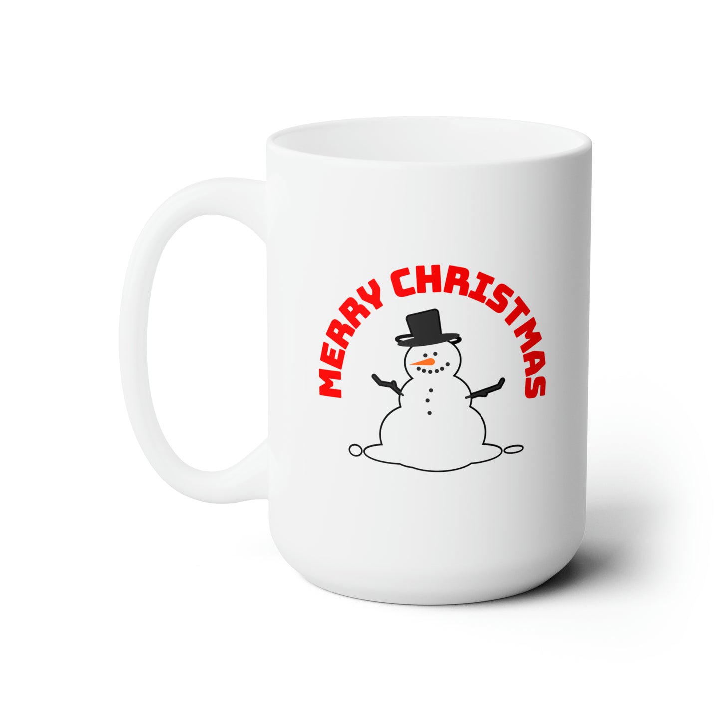 Classic Snowman Merry Christmas Mug - Festive Holiday 15oz Ceramic