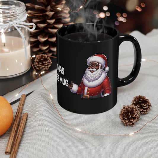 Festive Black Santa Christmas Mug - Cultural Celebration 11oz Black Mug